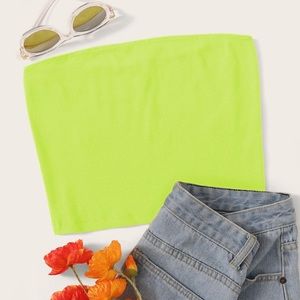 Neon green tube top